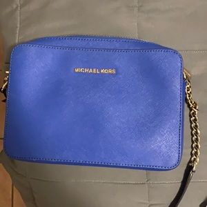 Michael Kors blue cross body purse